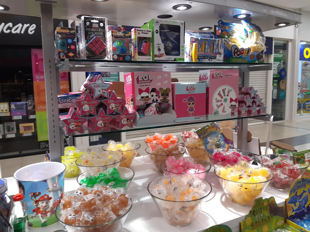 Pocket Money Toys on Mobile Kiosk in The Glasgow